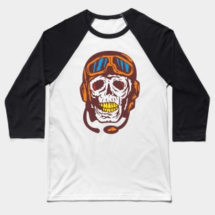 Pilot Skull (retro / vintage) Baseball T-Shirt